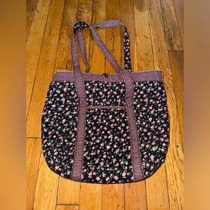 Vera Bradley Retired Rose Print Medium Tote & Duffle Set